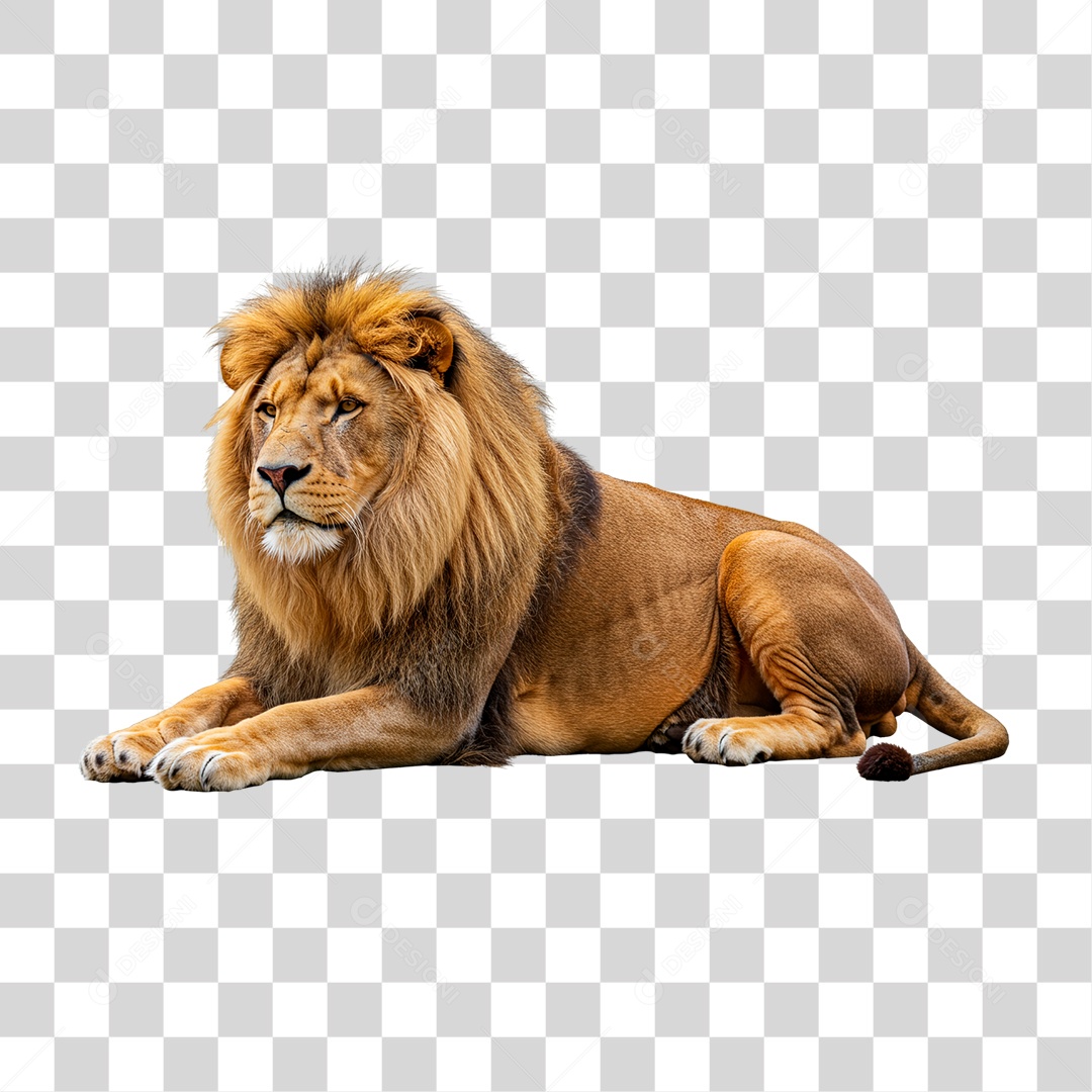 Leão Deitado PNG Transparente