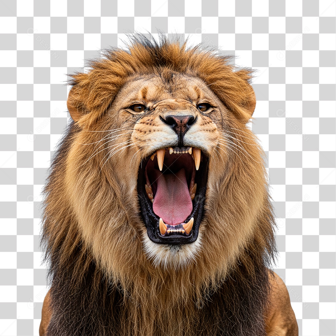 Leão Rugindo PNG Transparente