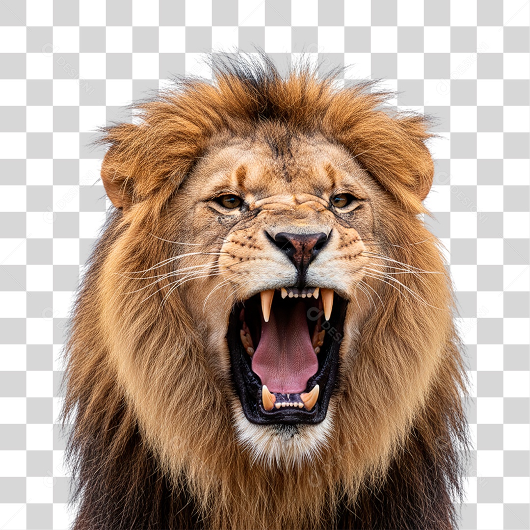 Leão Rugindo PNG Transparente
