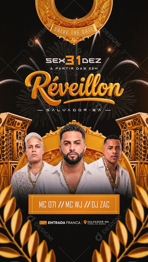 Flyer Réveillon Salvador-BA Social Media Story PSD Editável