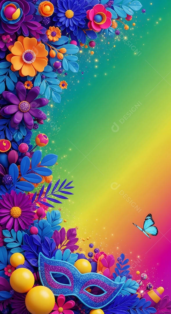 Confete de máscara de carnaval fundo de imagem de papel de parede hiper-realista de alta qualidade.