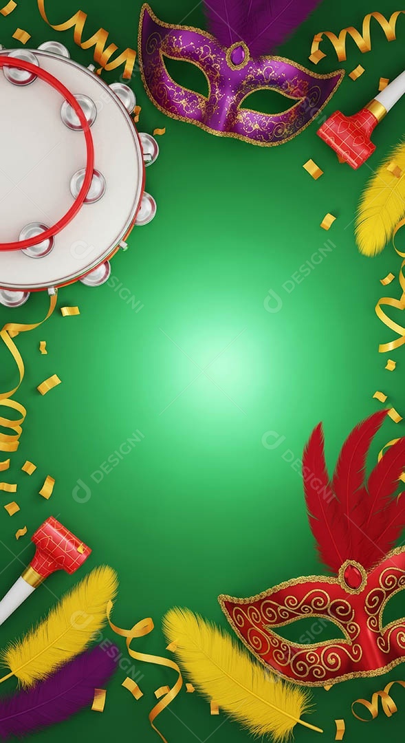 Confete de máscara de carnaval fundo de imagem de papel de parede hiper-realista de alta qualidade.