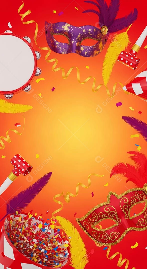 Confete de máscara de carnaval fundo de imagem de papel de parede hiper-realista de alta qualidade.