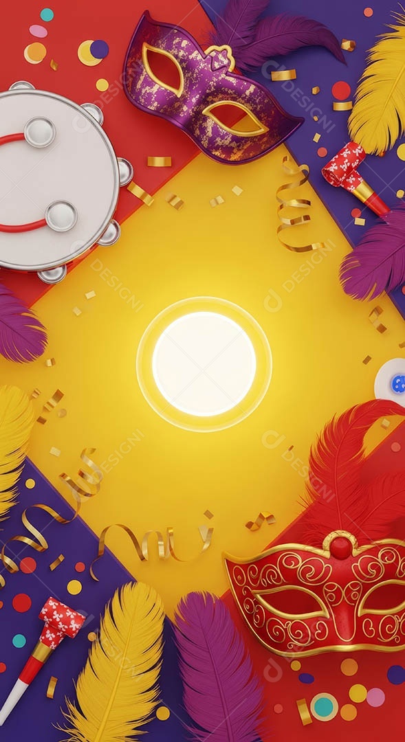 Confete de máscara de carnaval fundo de imagem de papel de parede hiper-realista de alta qualidade.