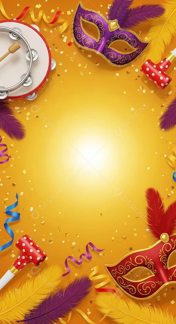 Confete de máscara de carnaval fundo de imagem de papel de parede hiper-realista de alta qualidade.