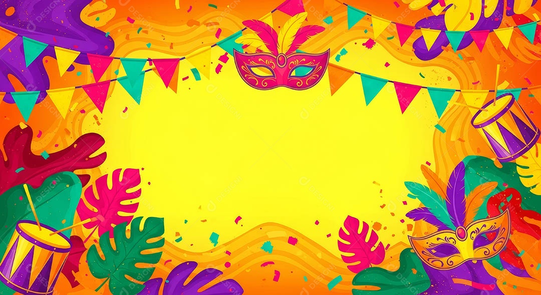 Confete de máscara de carnaval fundo de imagem de papel de parede hiper-realista de alta qualidade.