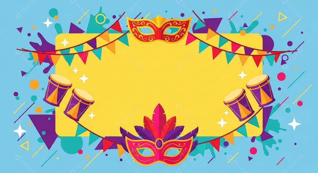 Confete de máscara de carnaval fundo de imagem de papel de parede hiper-realista de alta qualidade.