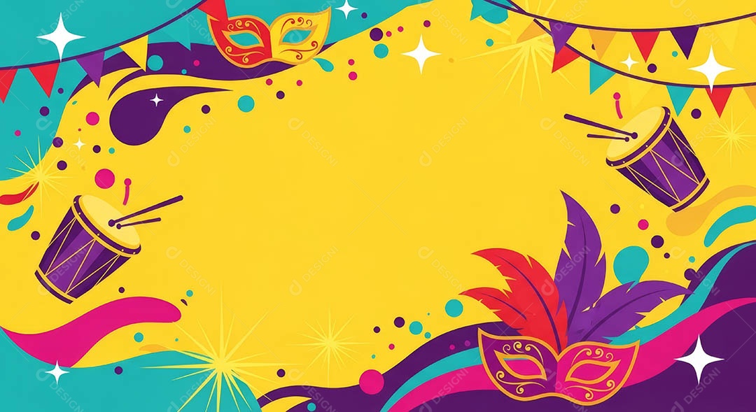 Confete de máscara de carnaval fundo de imagem de papel de parede hiper-realista de alta qualidade.