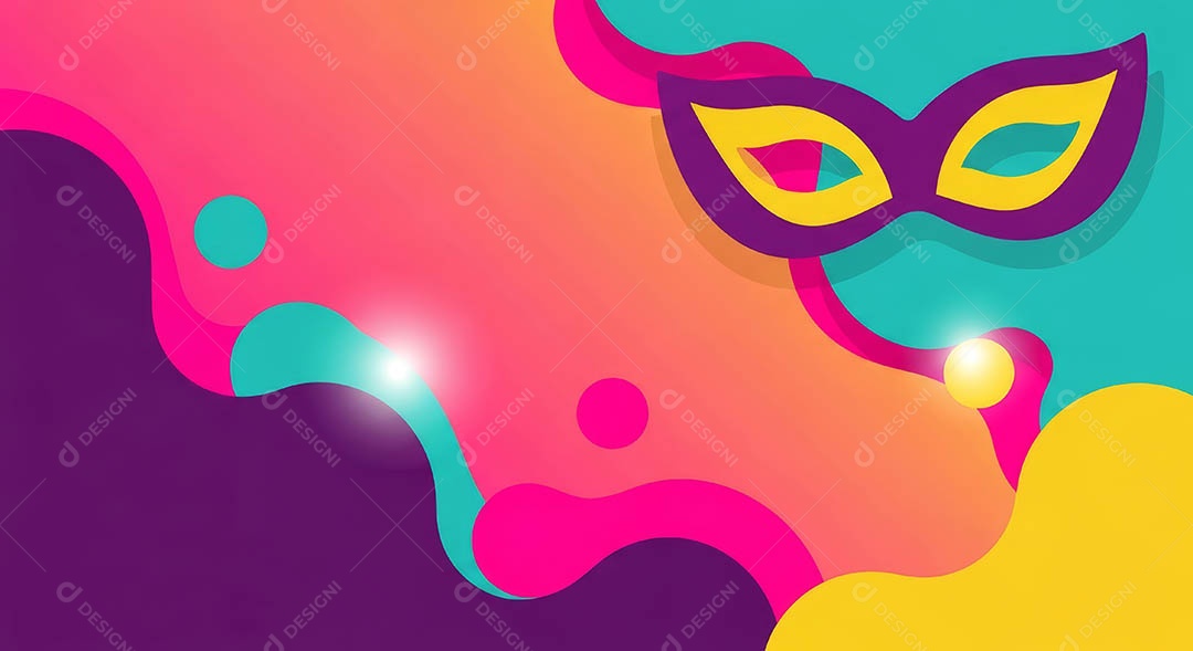 Confete de máscara de carnaval fundo de imagem de papel de parede hiper-realista de alta qualidade.