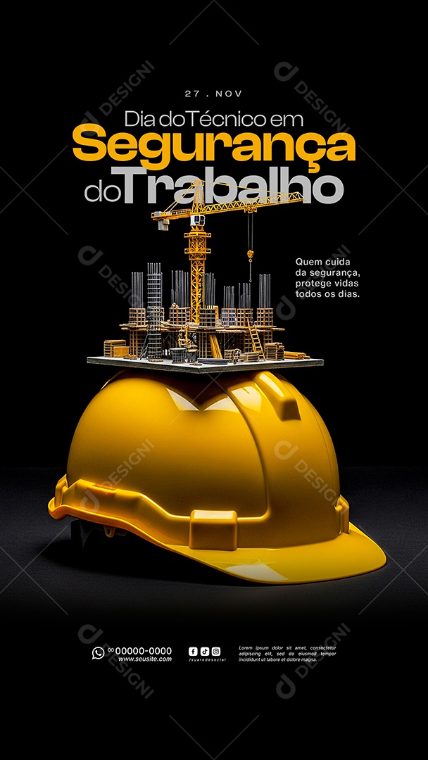 Story Dia do Técnico de Segurança no Trabalho 27 de Novembro Social Media PSD Editável