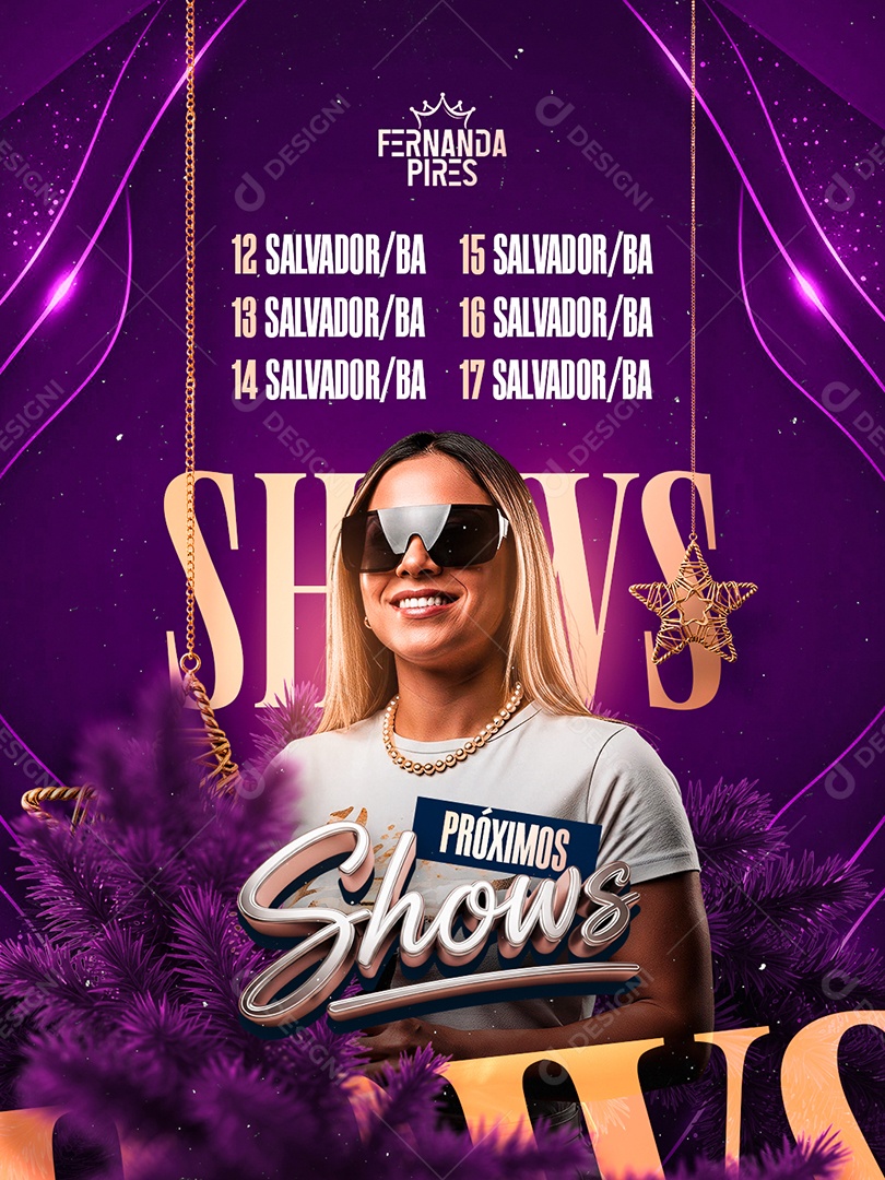 Flyer Próximos Shows Fernanda Pires Social Media PSD Editável