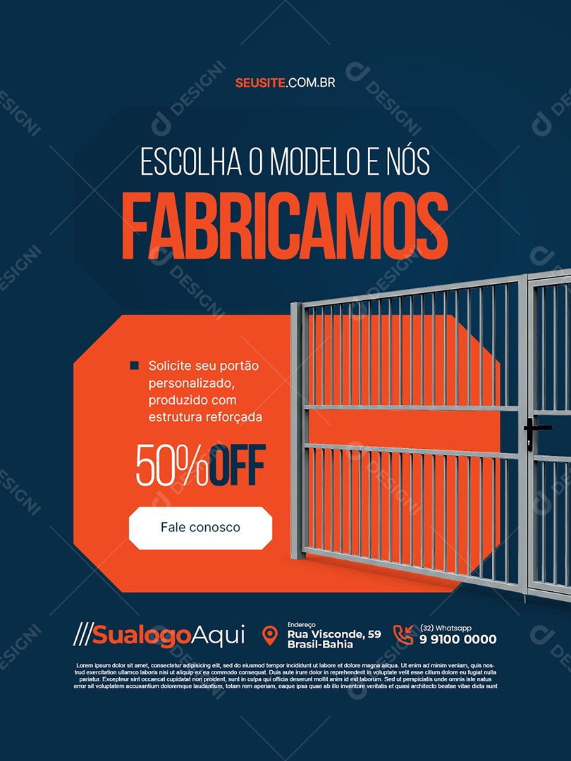 Serralheria Escolha o Modelo e Nós Fabricamos Social Media PSD Editável