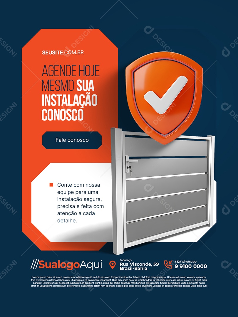 Serralheria Agende Hoje Mesmo Sua Instalação Conosco Social Media PSD Editável