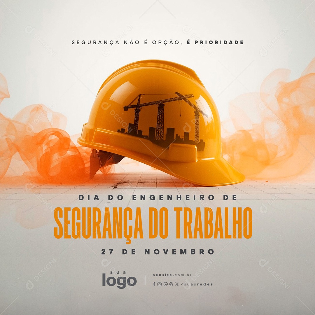 Dia do Engenheiro de Segurança do Trabalho 27 de Novembro Social Media PSD Editável