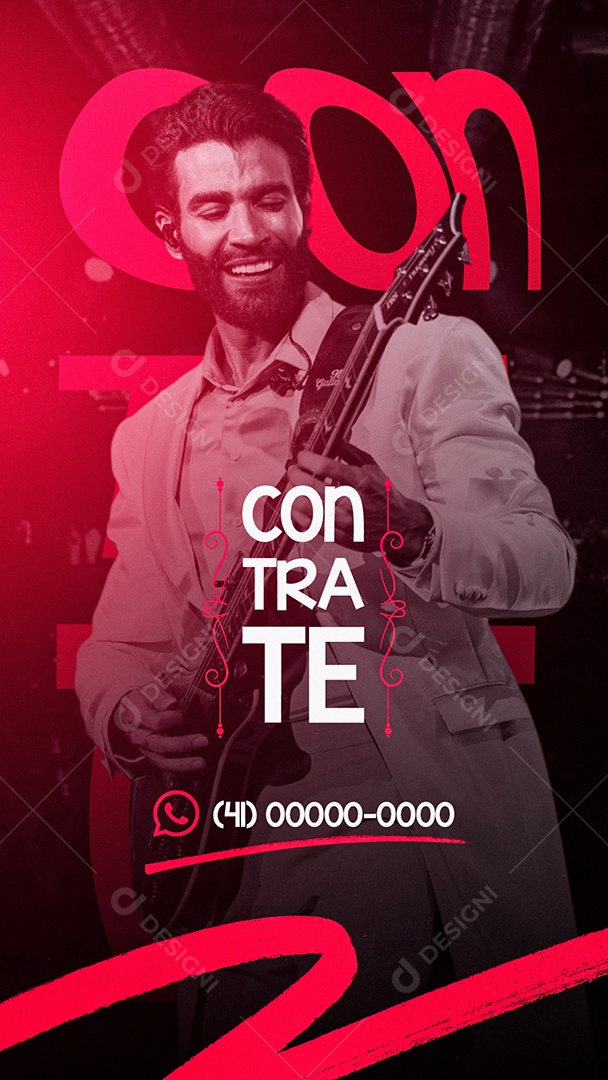 Flyer Evento Contrate Artista Social Media PSD Editável