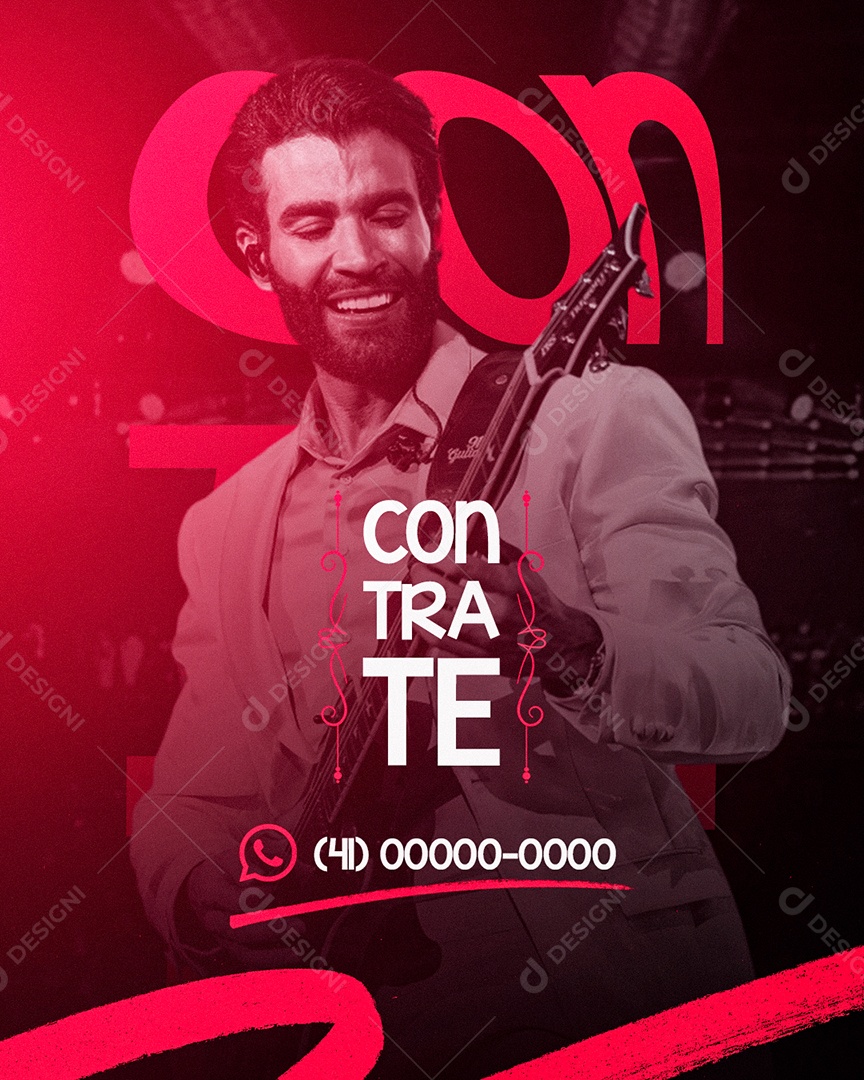 Flyer Evento Contrate Artista Social Media PSD Editável