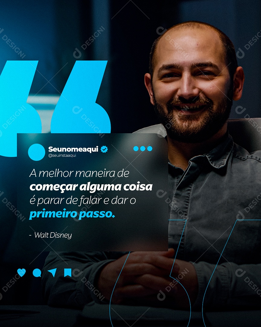 Social Media Começar Alguma Coisa PSD Editável