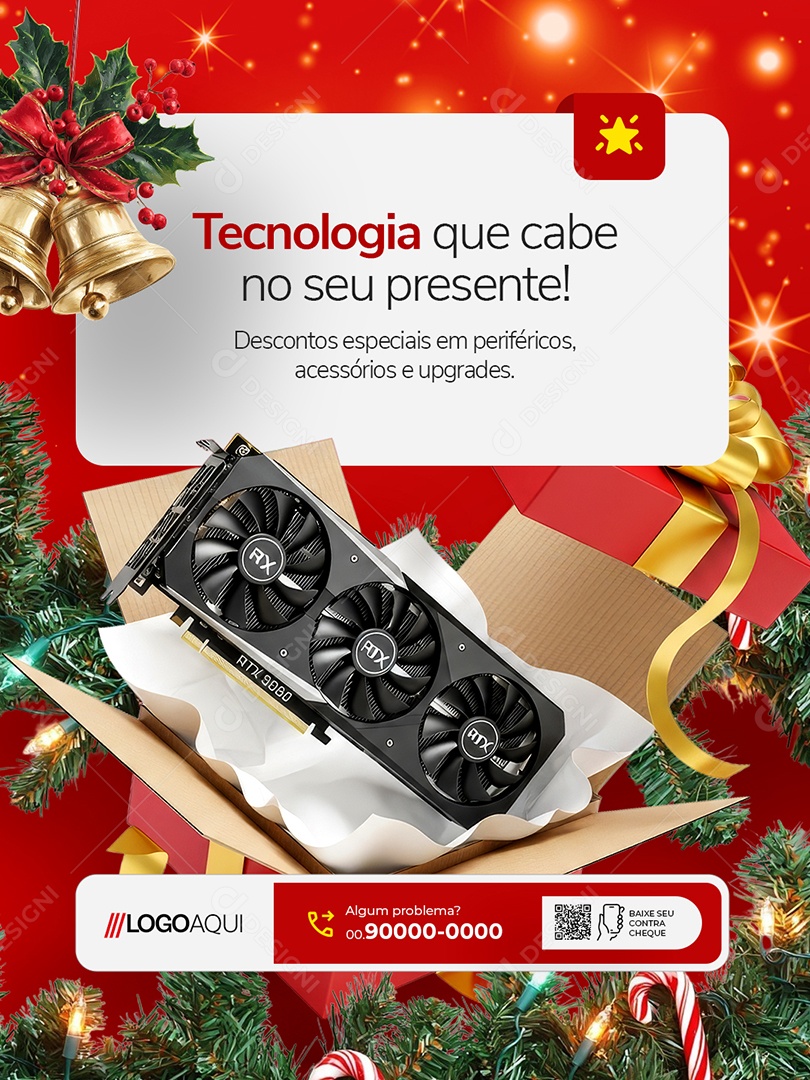 Informática Natal Tecnologia Que Cabe no Seu Presente Social Media PSD Editável