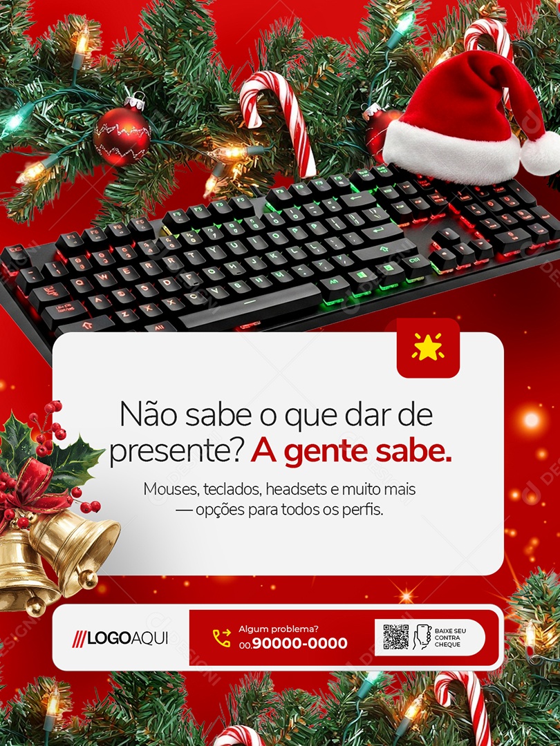 Não Sabe O Que Dar de Presente Social Media PSD Editável