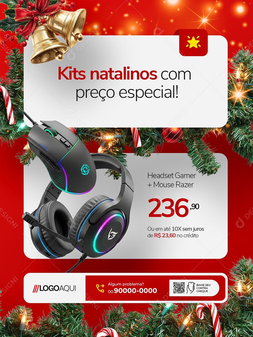 Informática Natal Kits Natalinos com Preço Especial Social Media PSD Editável