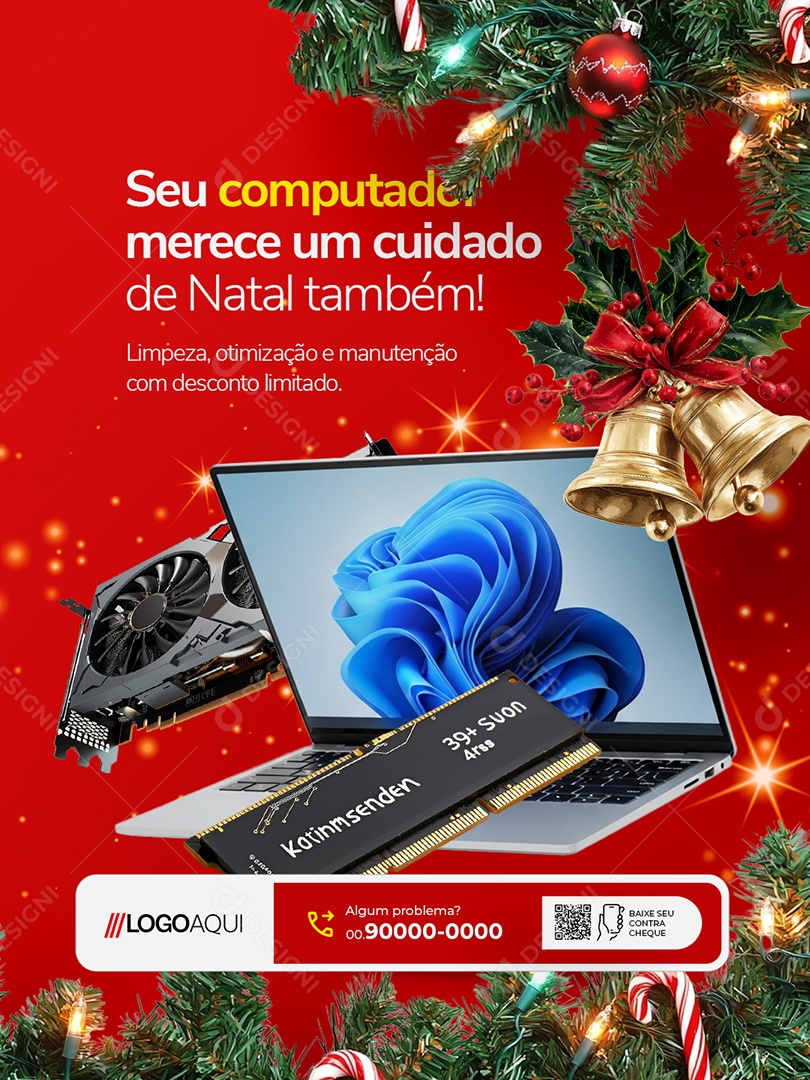 Informática Natal Seu Computador Merece um Cuidado Social Media PSD Editável