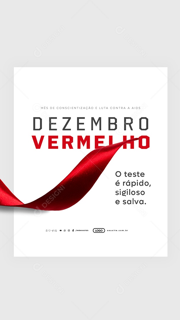 Story Dezembro Vermelho O Teste é Rápido Sigiloso e Salva Social Media PSD Editável