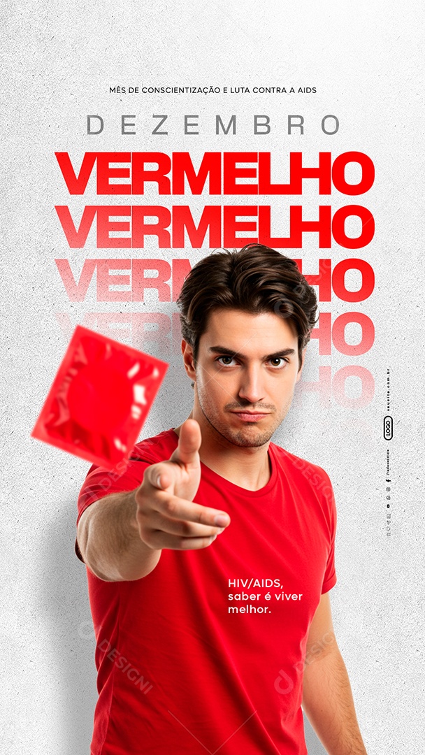 Story Dezembro Vermelho Mês de Conscientização e Luta Contra a Aids Social Media PSD Editável
