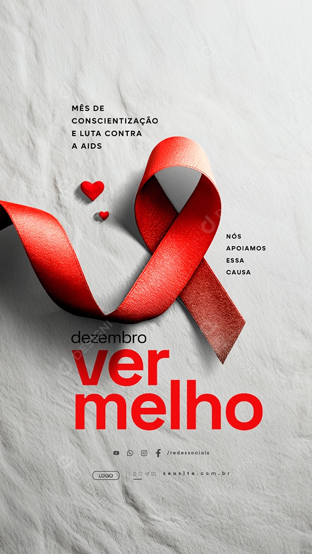 Story Dezembro Vermelho Nós Apoiamos Essa Causa Social Media PSD Editável