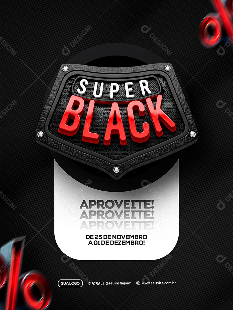 Super Black Friday Social Media PSD Editável
