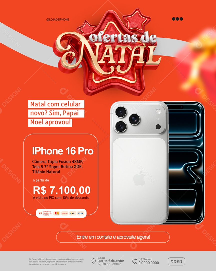 Ofertas de Natal Loja de Celulares Natal com Celular Novo Social Media PSD Editável