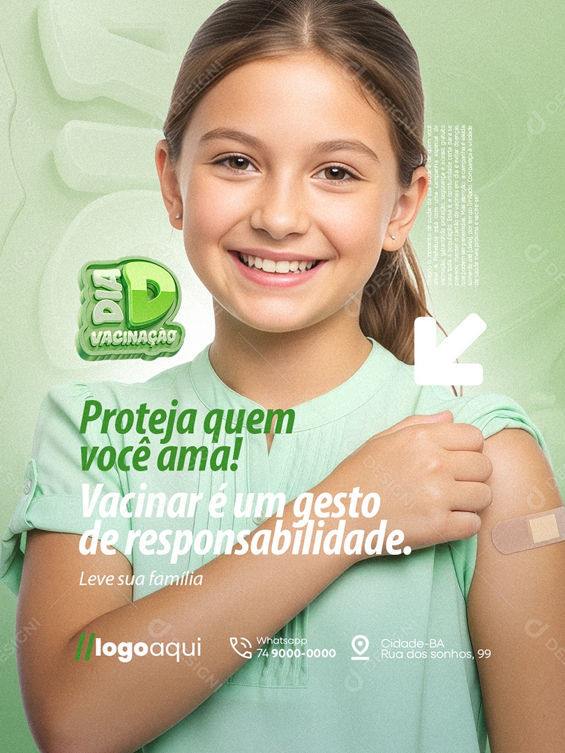 Dia de Vacinação Proteja Quem Você Ama Social Media PSD Editável