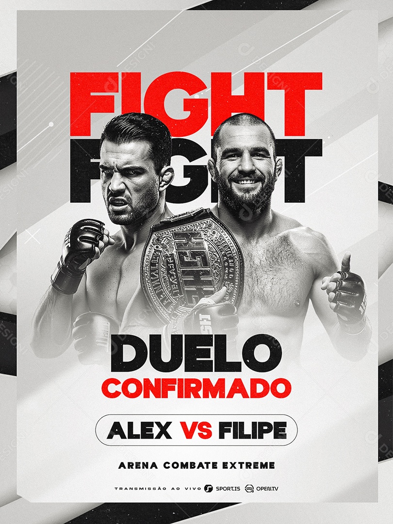 Campeonato Fight Duelo Confirmado Social Media PSD Editável