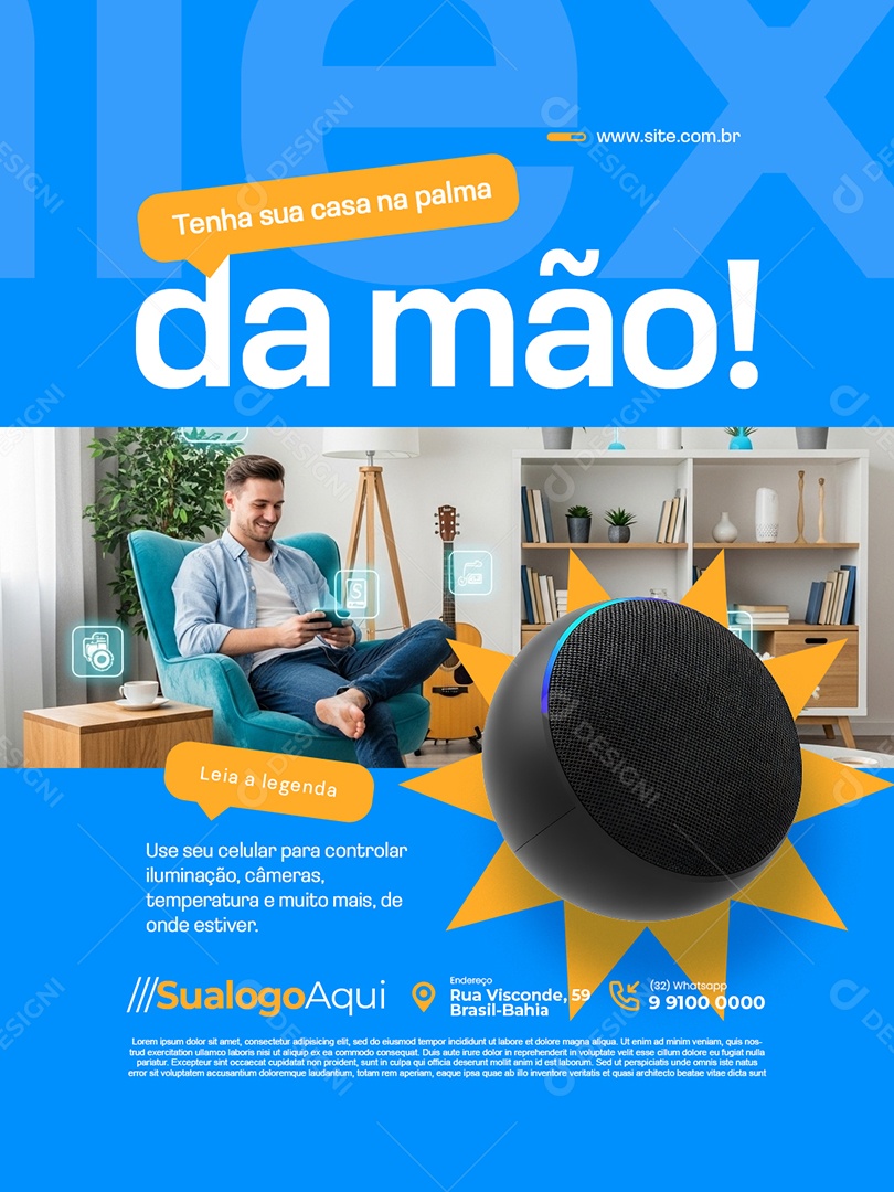 Automação Casa Inteligente Tenha Sua Casa na Palma da Mão Social Media PSD Editável