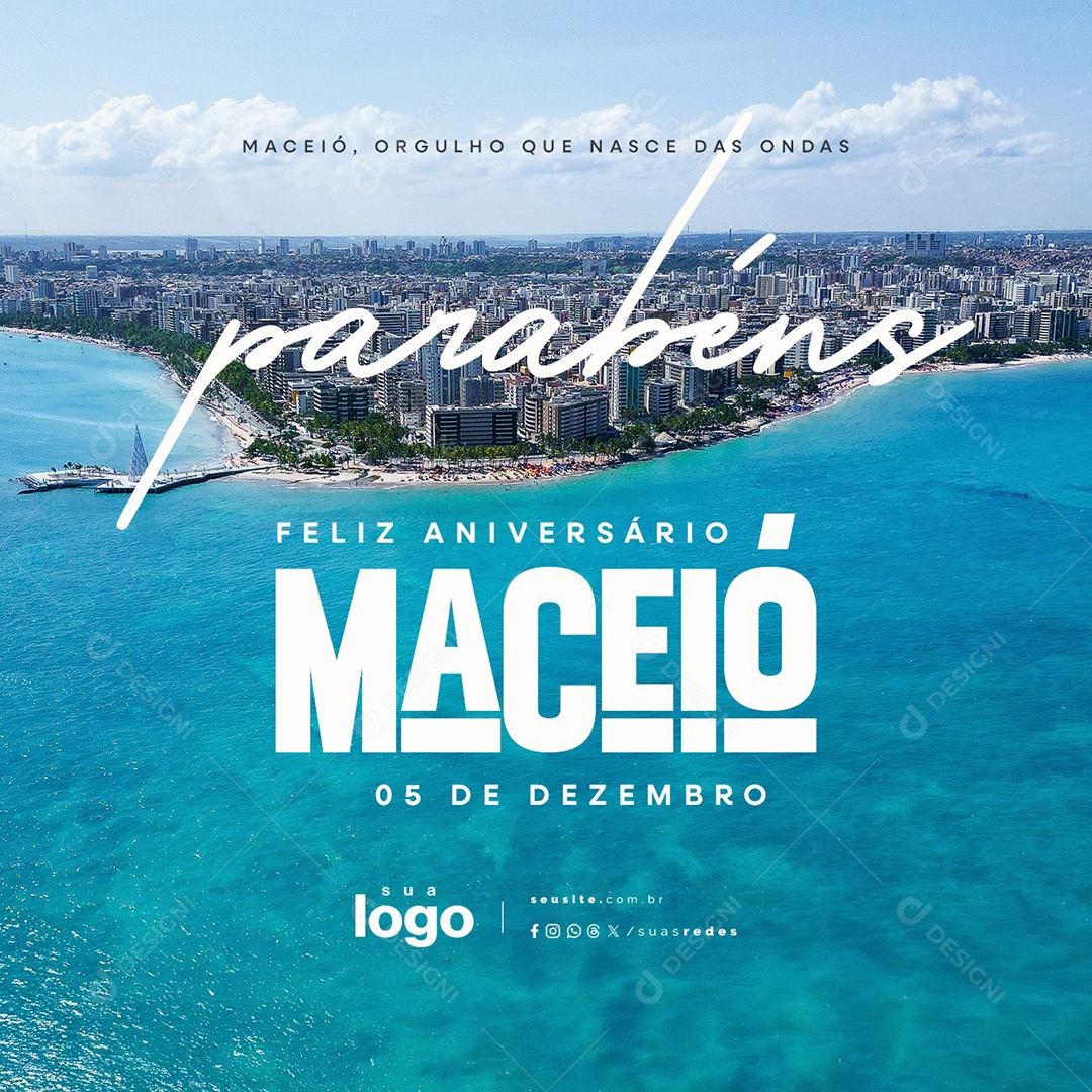 Feliz Aniversário Maceió 05 de Dezembro Social Media PSD Editável
