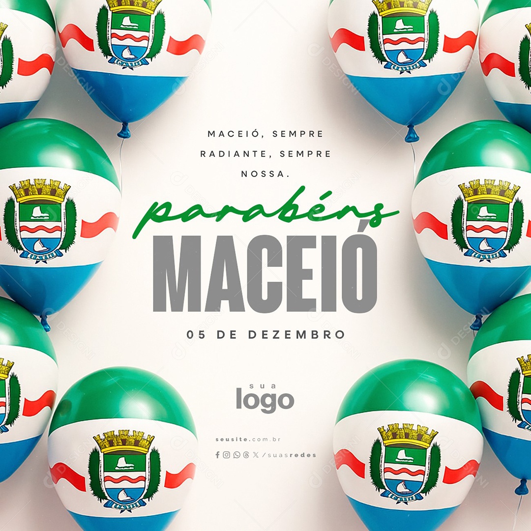 Parabéns Maceió 05 de Dezembro Social Media PSD Editável