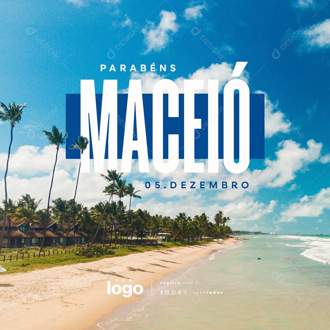 Parabéns Maceió 05 de Dezembro Social Media PSD Editável
