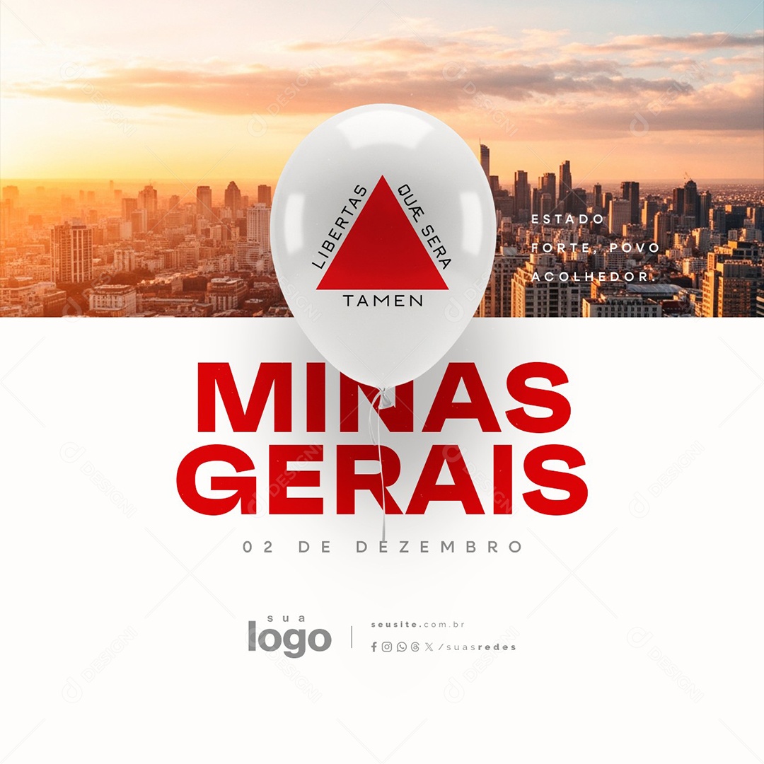 Aniversário de Minas Gerais 02 de Dezembro Social Media PSD Editável