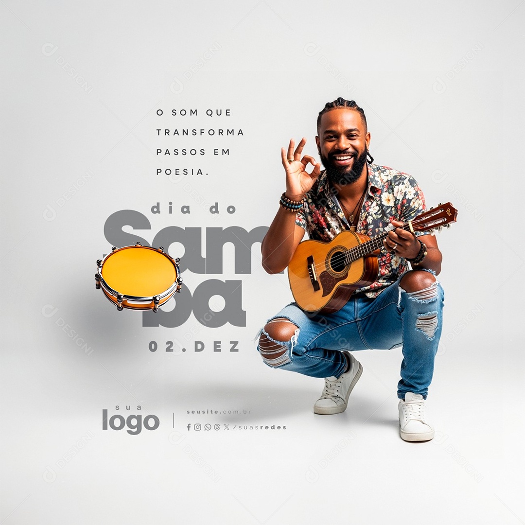 Dia do Samba 02 de Dezembro Social Media PSD Editável