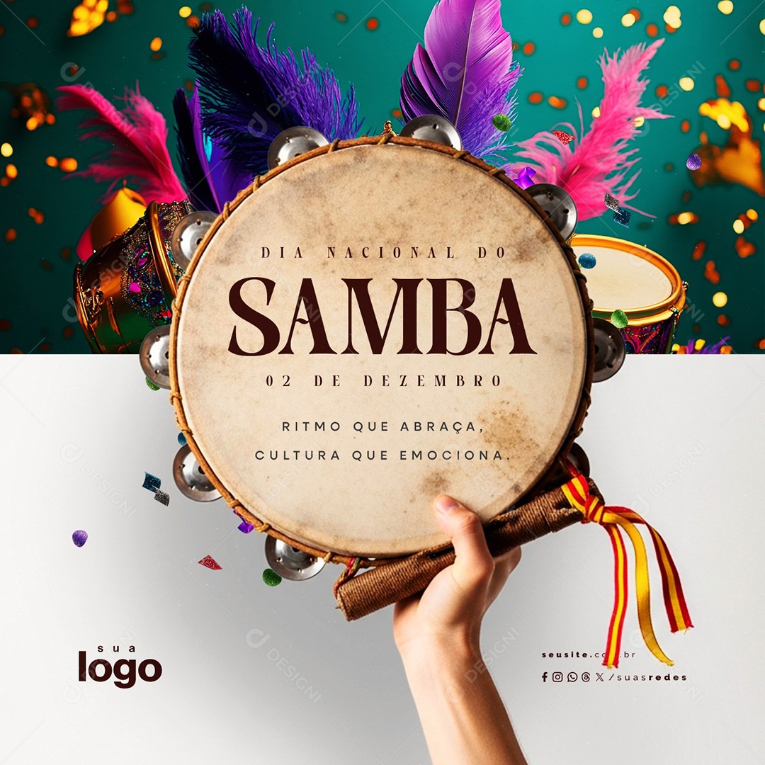 Dia Nacional do Samba 02 de Dezembro Social Media PSD Editável