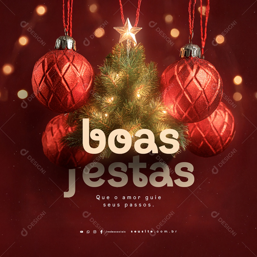 Boas Festas Que o Amor Guie Seus Passos Social Media PSD Editável