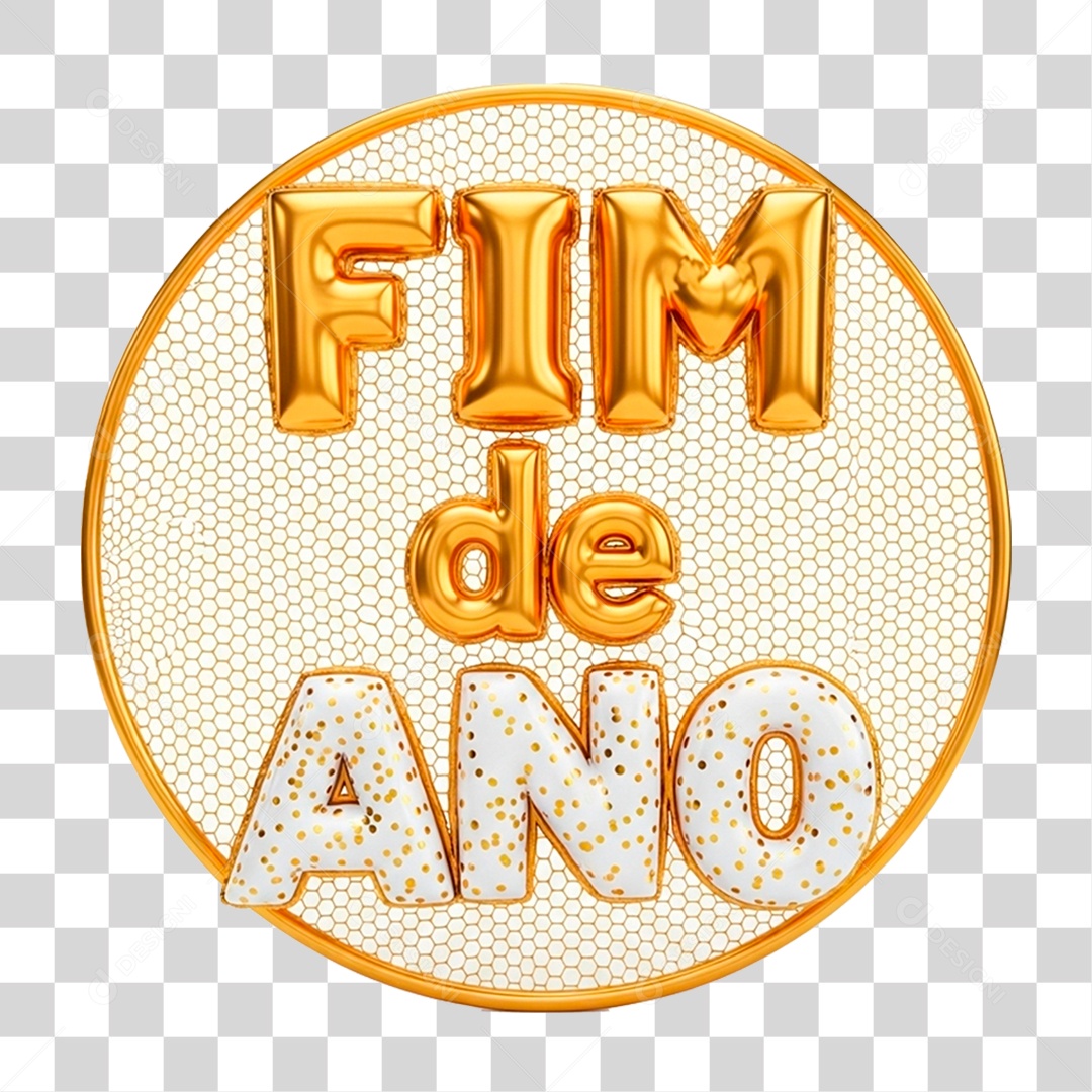 Selo 3D Fim de Ano PNG Transparente