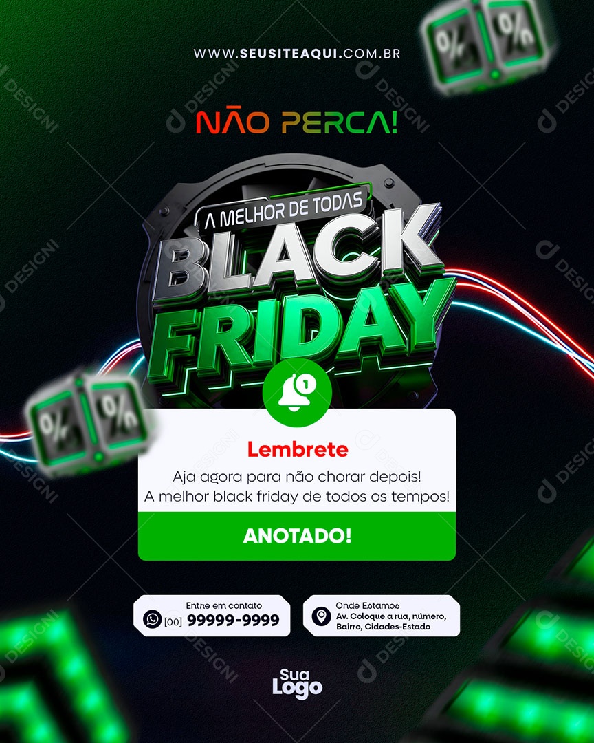 Feed Black Friday Não Perca Social Media PSD Editável