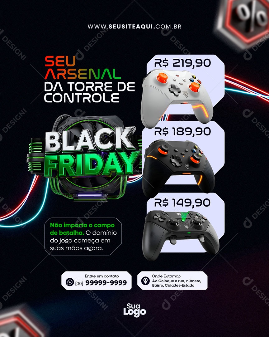 Feed Black Friday Seu Arsenal Social Media PSD Editável