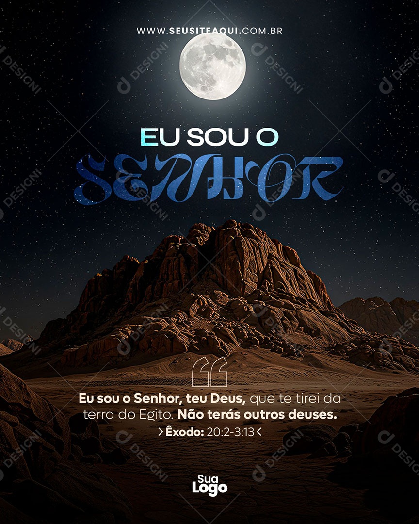 Feed Livro Exôdo Eu sou o Senhor Social Media PSD Editável