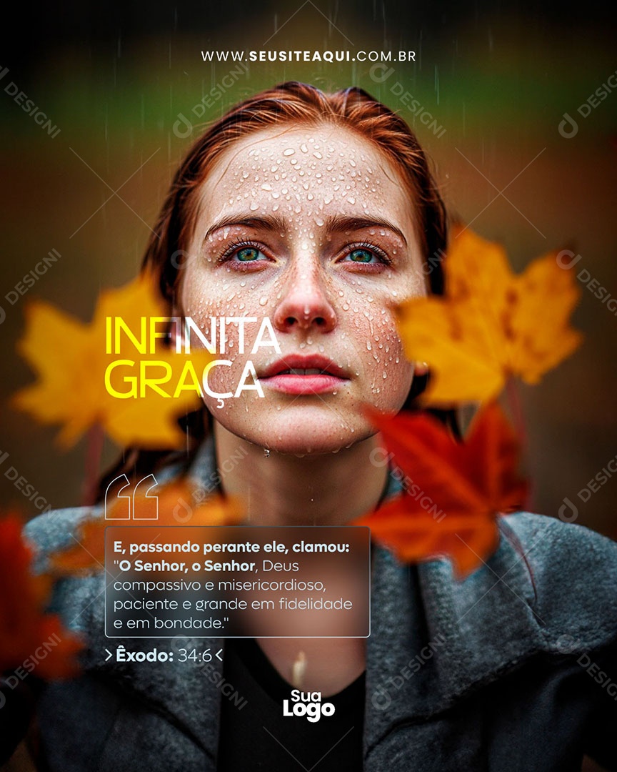 Feed Livro Exôdo Infinita Graça Social Media PSD Editável