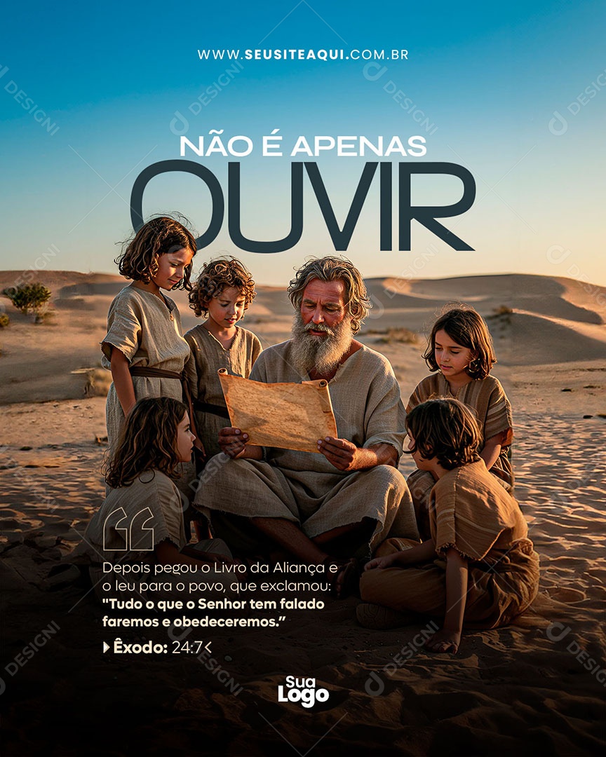 Feed Livro Exôdo Não é Apenas Ouvir Social Media PSD Editável