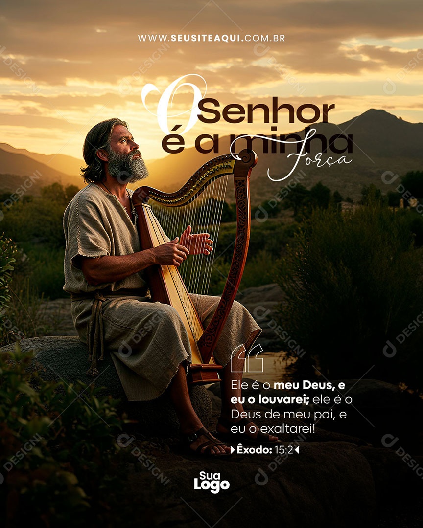 Feed Livro Exôdo o Senhor é a Minha Força Social Media PSD Editável