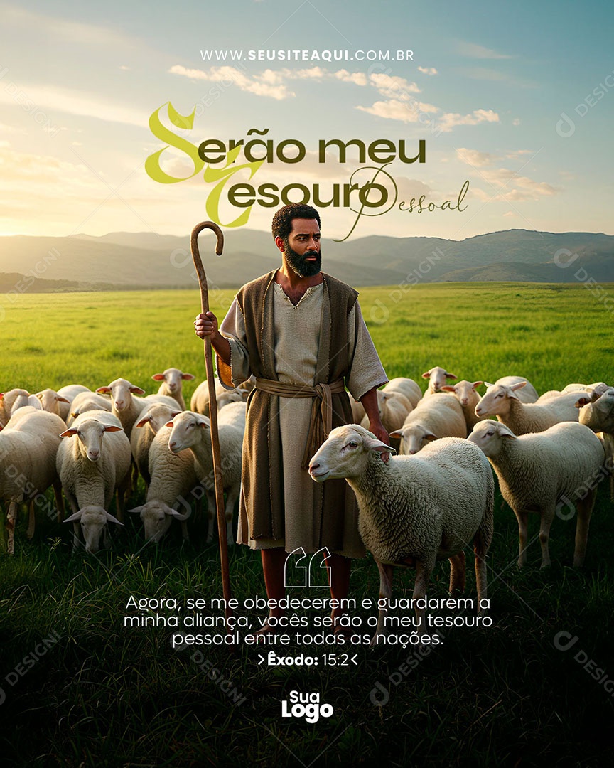 Feed Livro Exôdo Serão meu Tesouro Social Media PSD Editável