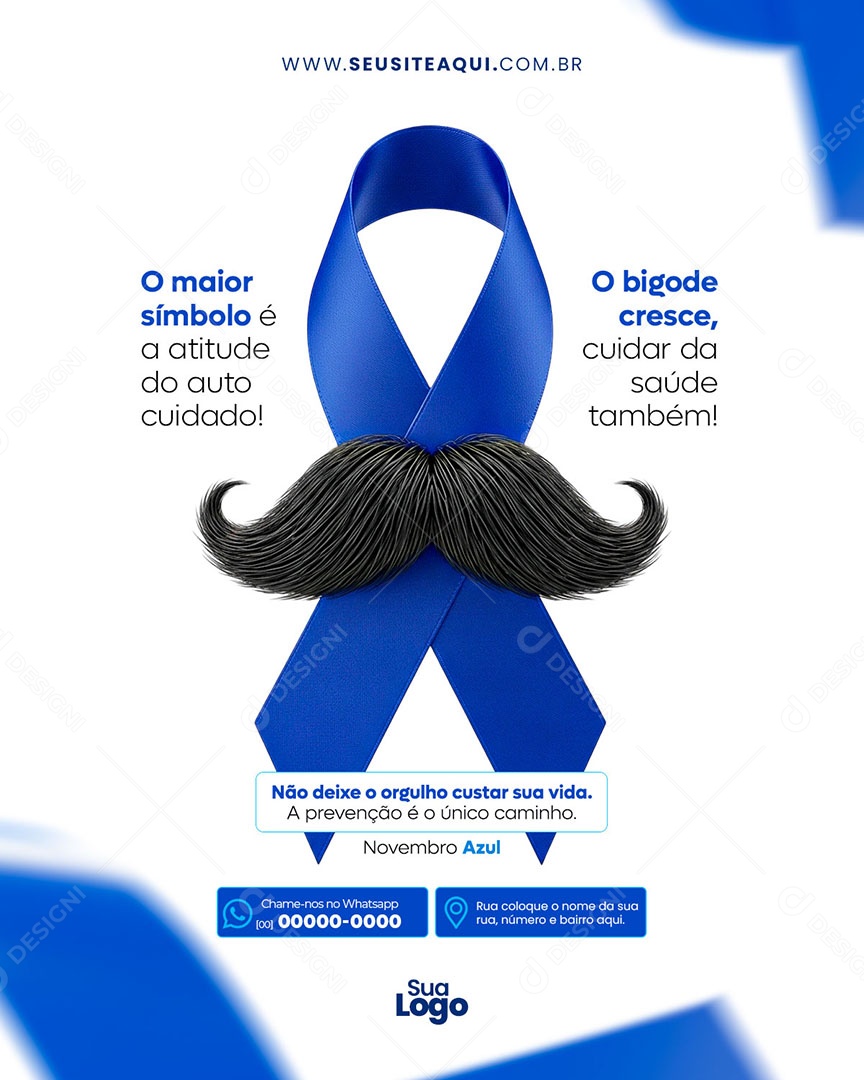 Feed Novembro Azul o Maior Símbolo Social Media PSD Editável