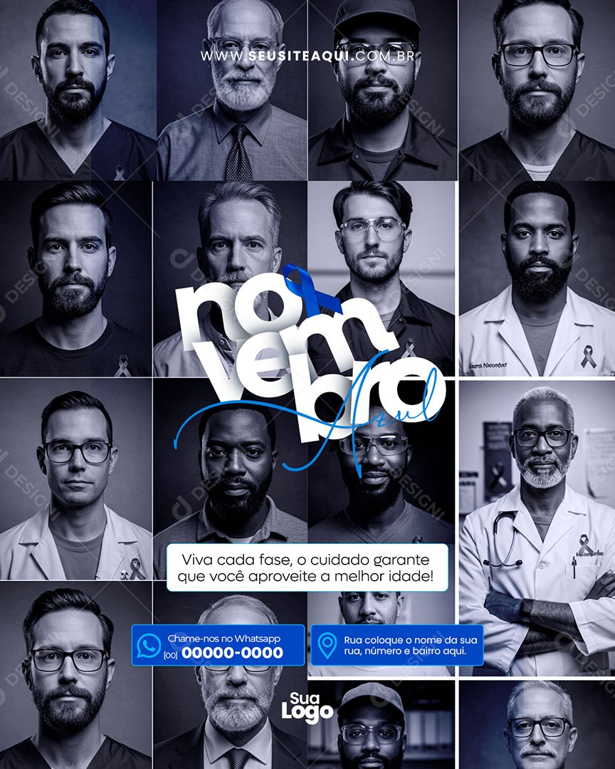 Feed Novembro Azul Vica Cada Fase Social Media PSD Editável